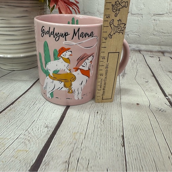 NWT prima design Giddyup Mama Pink Mug western cowgirl cactus saddle lasso - Picture 3 of 5